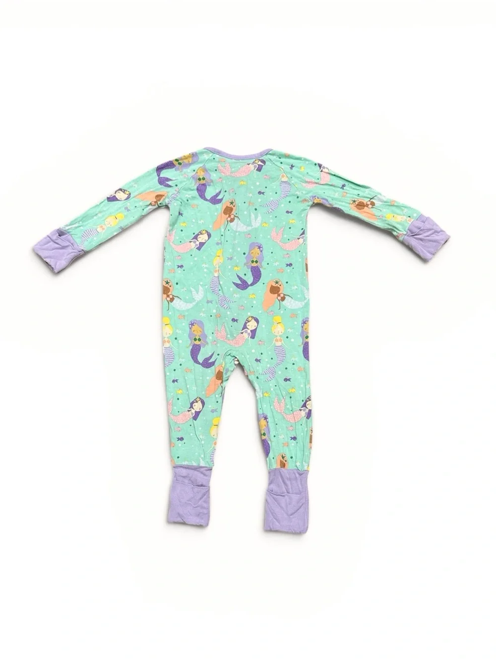 Little Sleepies Mermaid Magic Girls Convertible Bamboo Zippy Size 3-6 Months